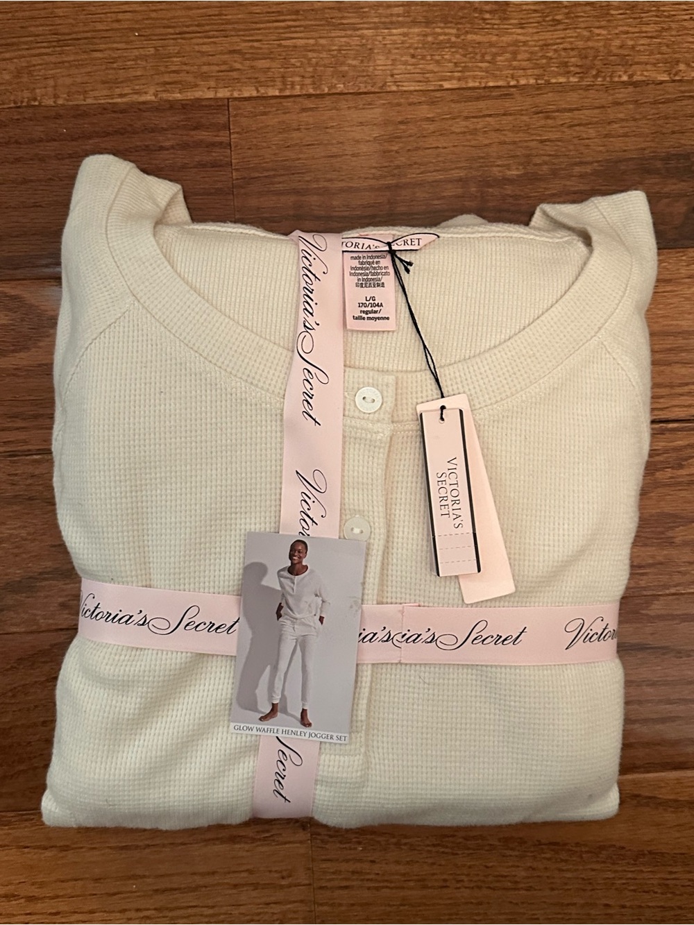 NWT in original packaging cream color Victoria Secret pajamas size large